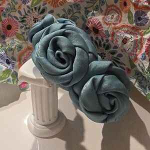 ANTHROPOLOGIE Rose headband turquoise Statement | NWOT